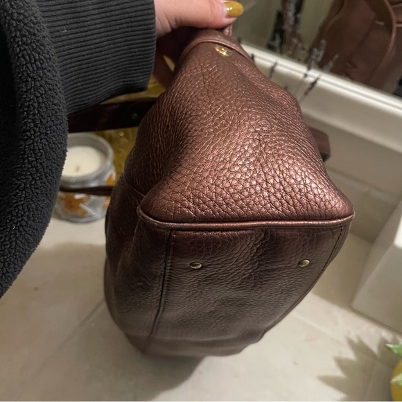 COLE HAAN- bronzed metallic leather purse -EUC - Picture 9 of 10